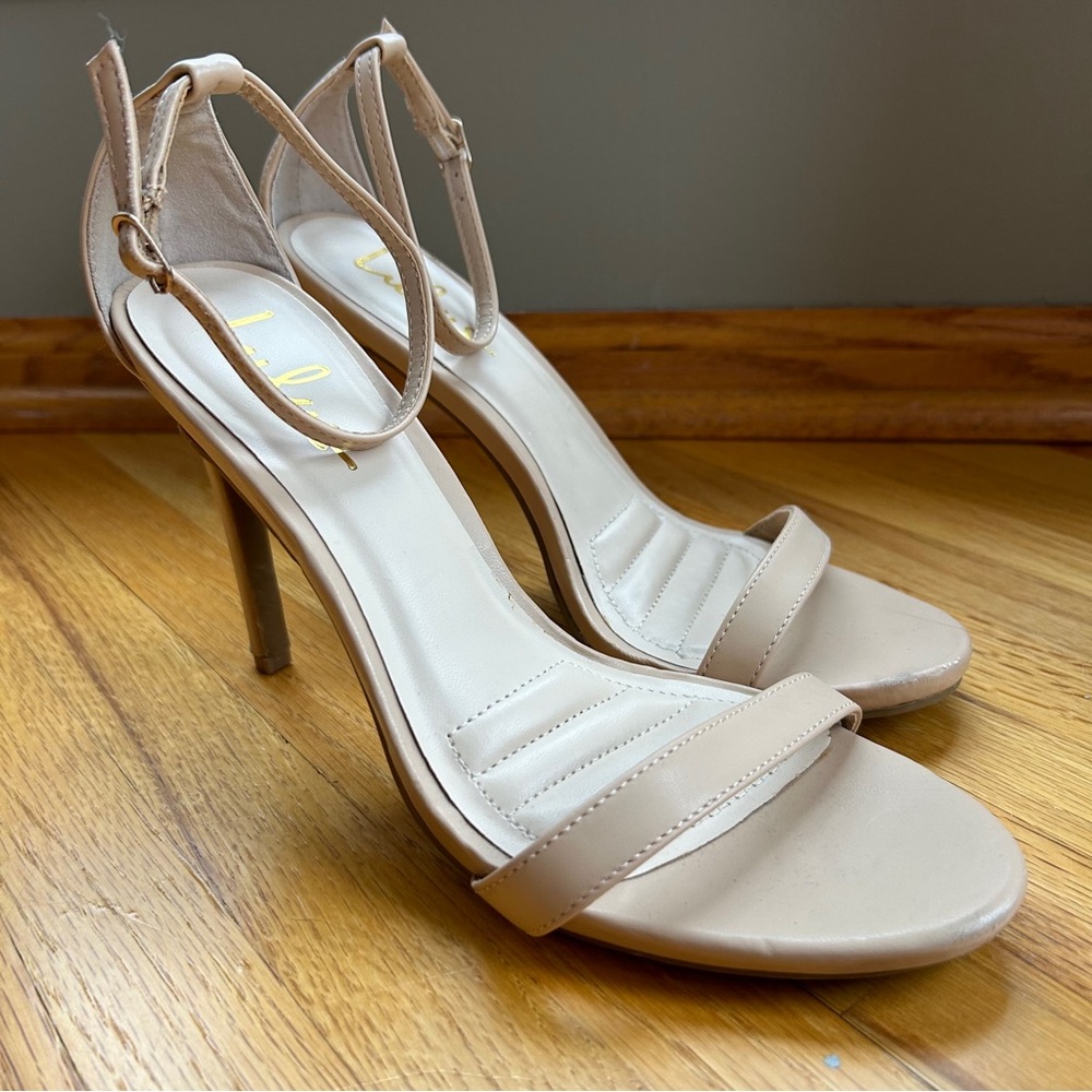Lulus Nude Faux Leather Stiletto Heels